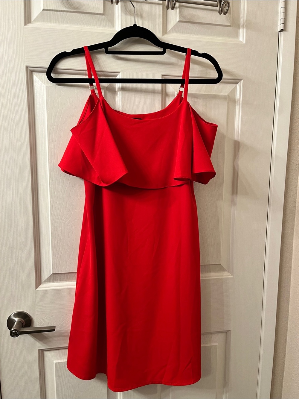 bobeau Red Ruffle-Trim Mini Dress - Picture 1 of 1